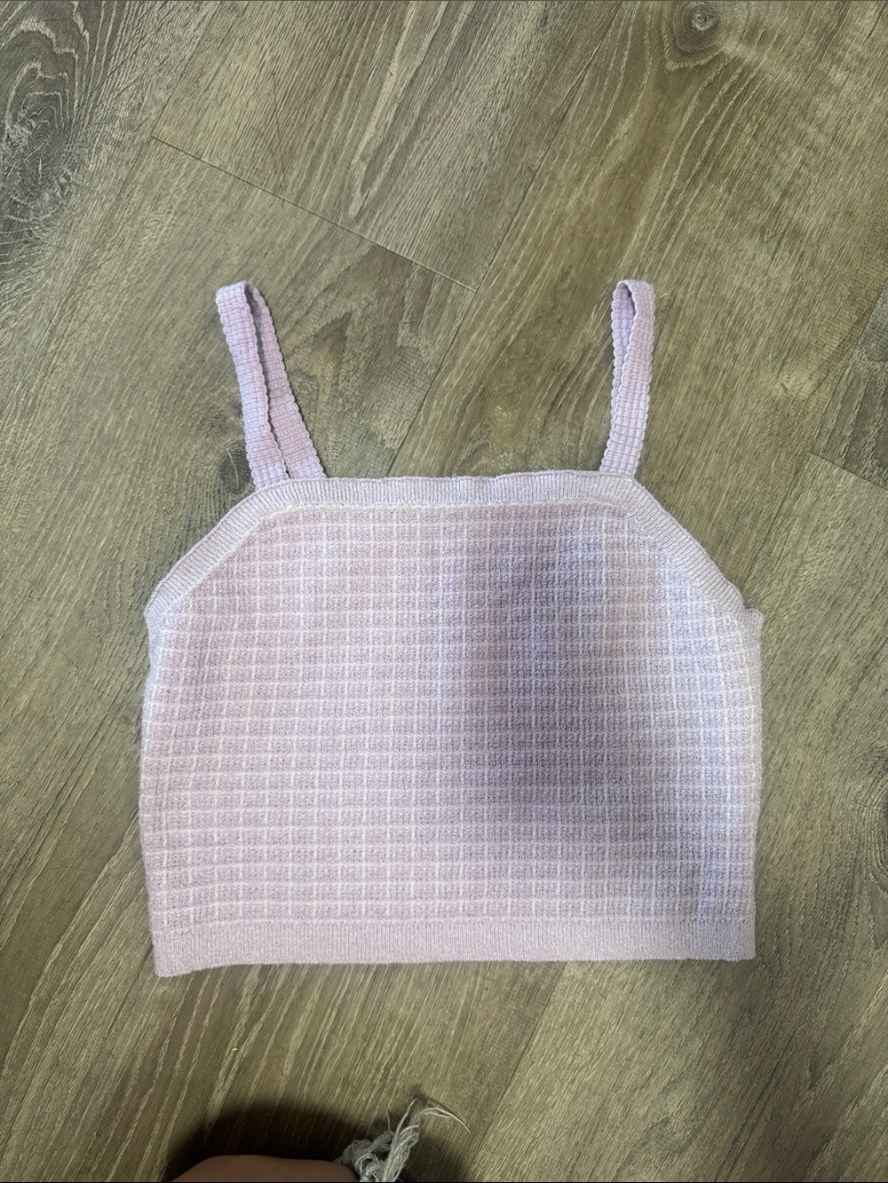 francesca's Lavender Knit Cropped Tank